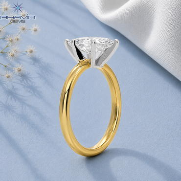 Marquise Cut Diamond Two-Tone Six-Prong Solitaire Engagement Ring