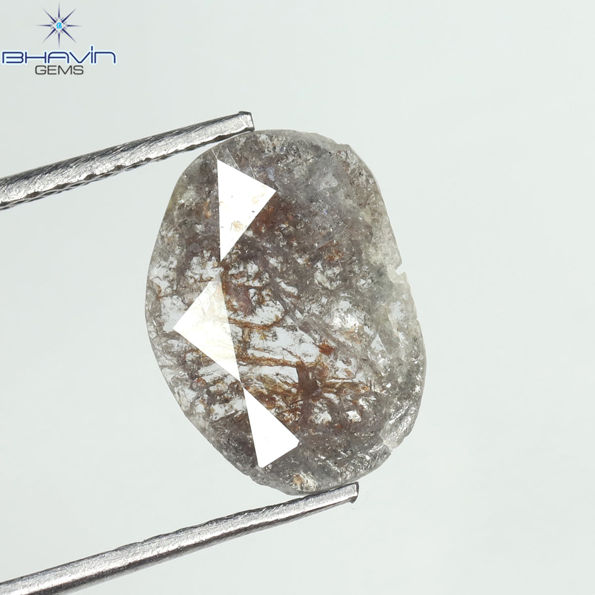 0.45 CT スライス シェイプ 天然ダイヤモンド ソルト アンド ペッパー カラー I3 クラリティ (0.45 MM)
