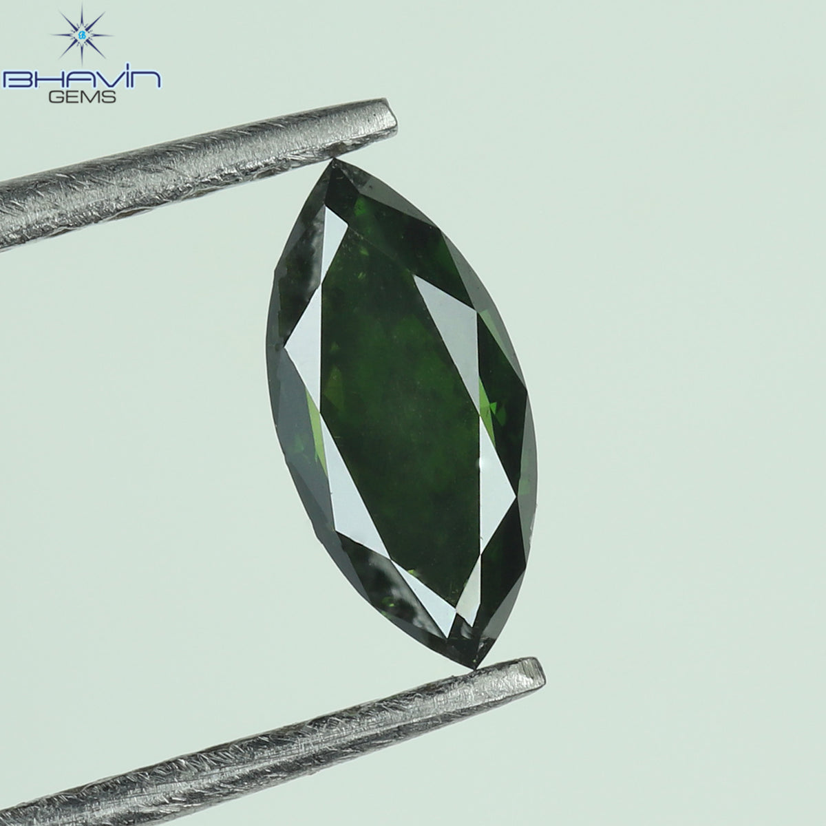 0.34 CT Natural Marquise Diamond Enhanced Green Color Clarity SI1 (6.36 MM)
