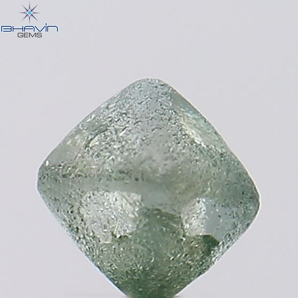 0.65 CT Natural Rough Diamond Enhanced Greenish Blue Color Clarity SI1 (4.26 MM)