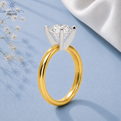 Lab Grown Radiant Diamond Two-Tone Solitaire Engagement Ring