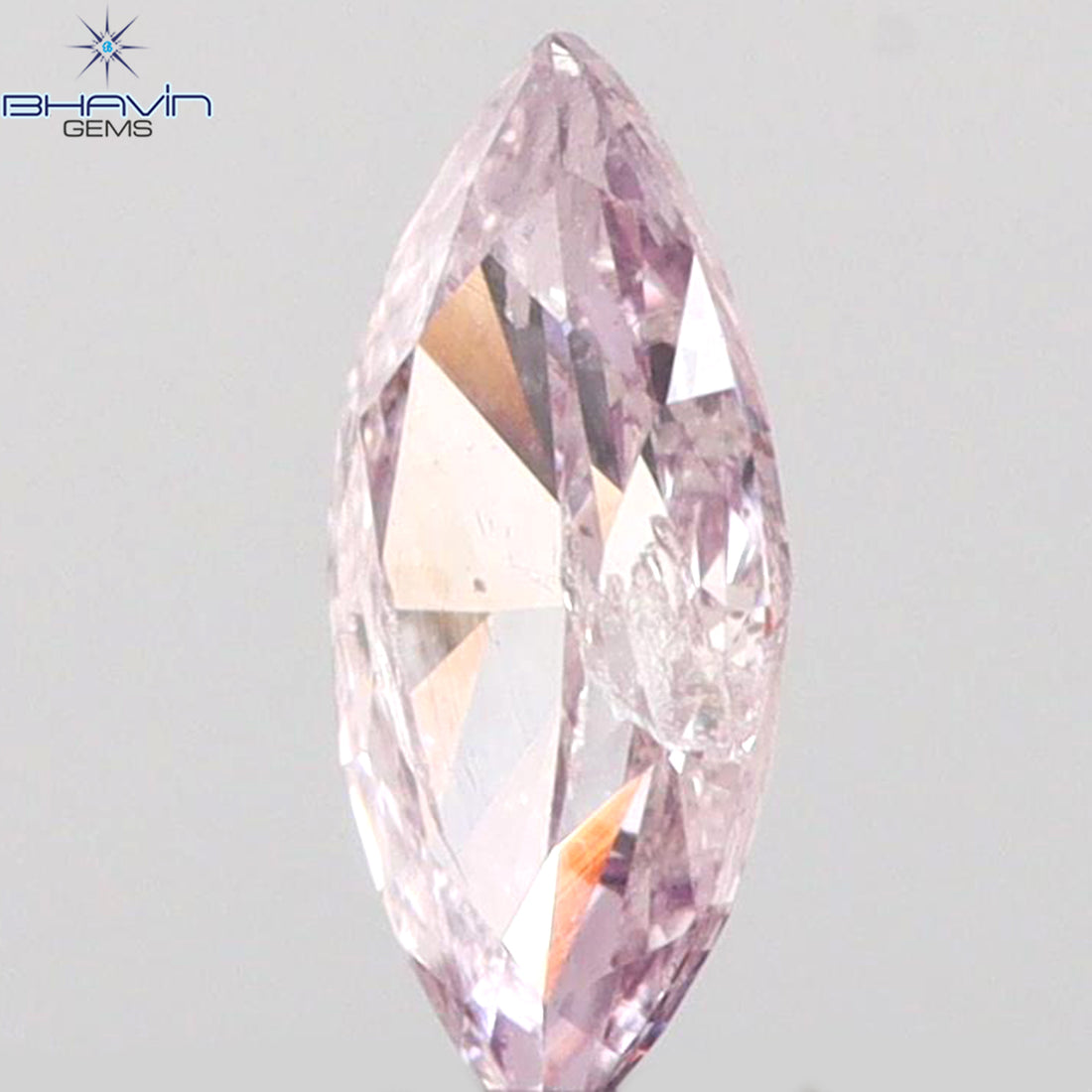 0.10 CT マーキス シェイプ ナチュラル ルース ダイヤモンド ブラウン ピンク カラー VS2 クラリティ (5.00 MM)
