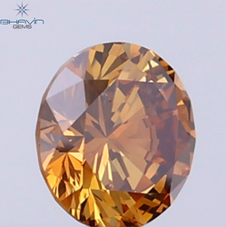 0.24 CT Natural Round Diamond Cognac Color Clarity SI (4.05 MM)
