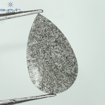 3.36 CT ペア スライス シェイプ ナチュラル ダイヤモンド ソルト アンド ペッパー カラー I3 クラリティ (15.82 MM)