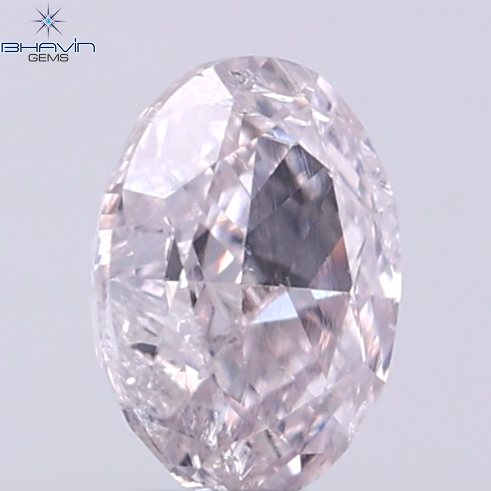 GIA認定 0.41 CT オーバルシェイプ 天然ダイヤモンド ピンクカラー I2 クラリティ (5.10 MM)