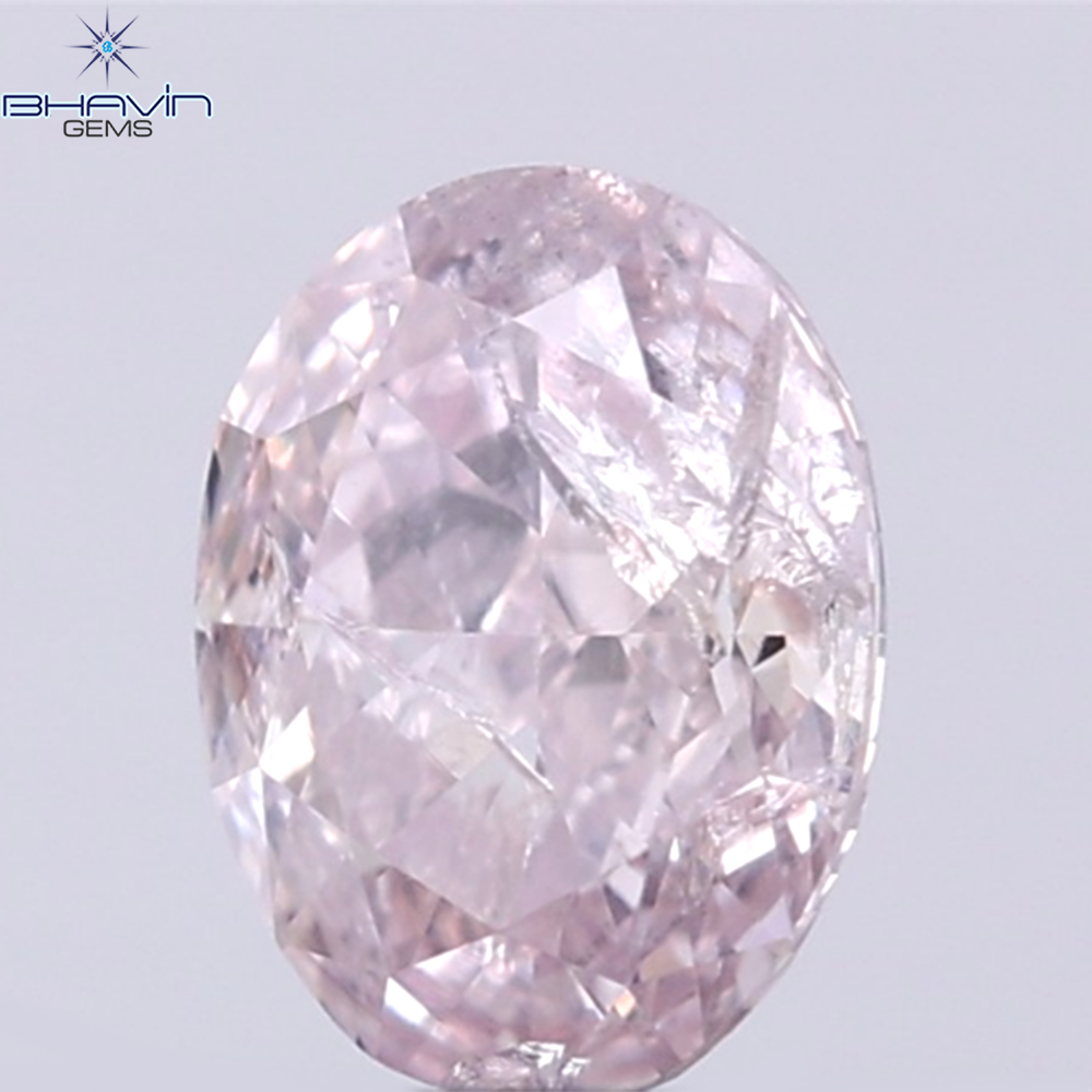 GIA Certified 0.55 CT Oval Shape Natural Diamond Brownish Pink Color I3 Clarity (5.69 MM)