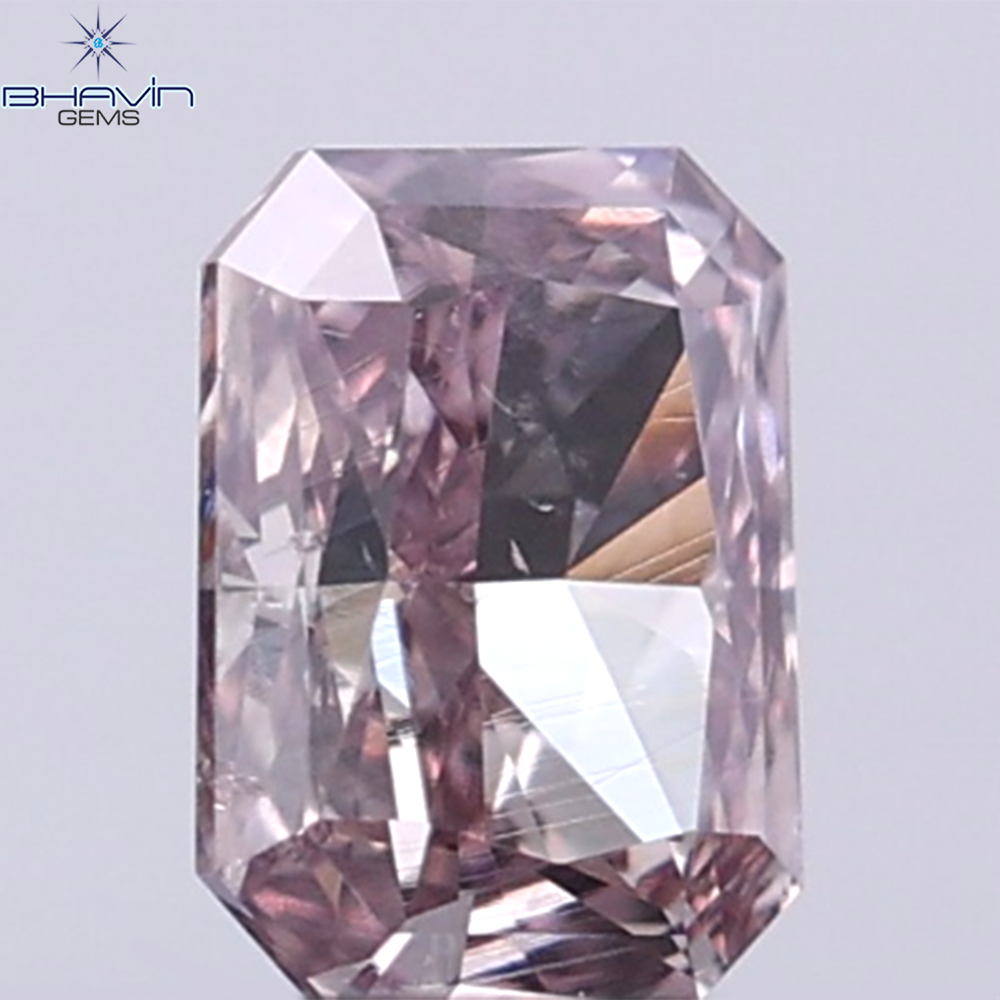 GIA Certified 0.27 CT Radiant Diamond Pink Brown Color Natural Loose Diamond SI2 Clarity (4.41 MM)