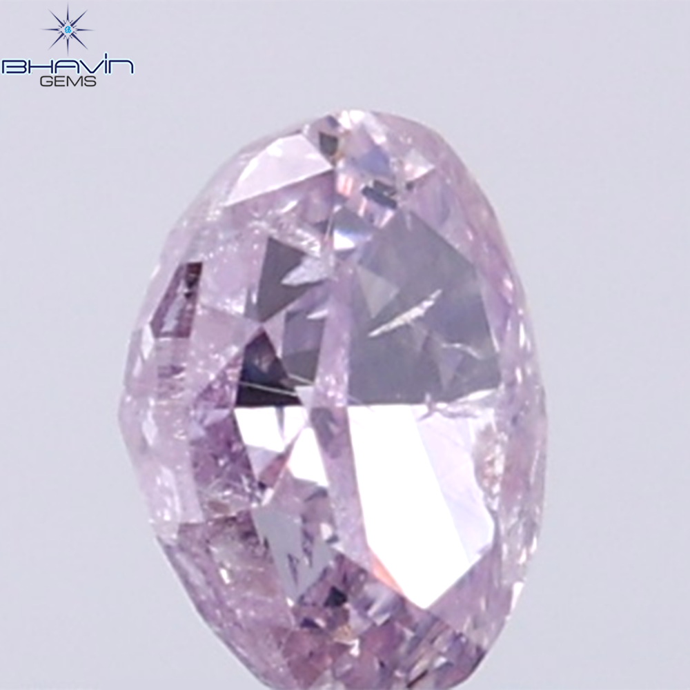 GIA認定 0.27 CT オーバルシェイプ 天然ダイヤモンド パープルピンクカラー I3 クラリティ (4.34 MM)