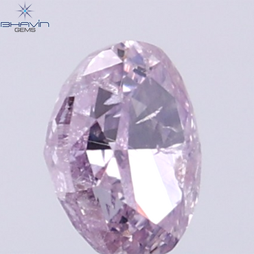 GIA認定 0.27 CT オーバルシェイプ 天然ダイヤモンド パープルピンクカラー I3 クラリティ (4.34 MM)