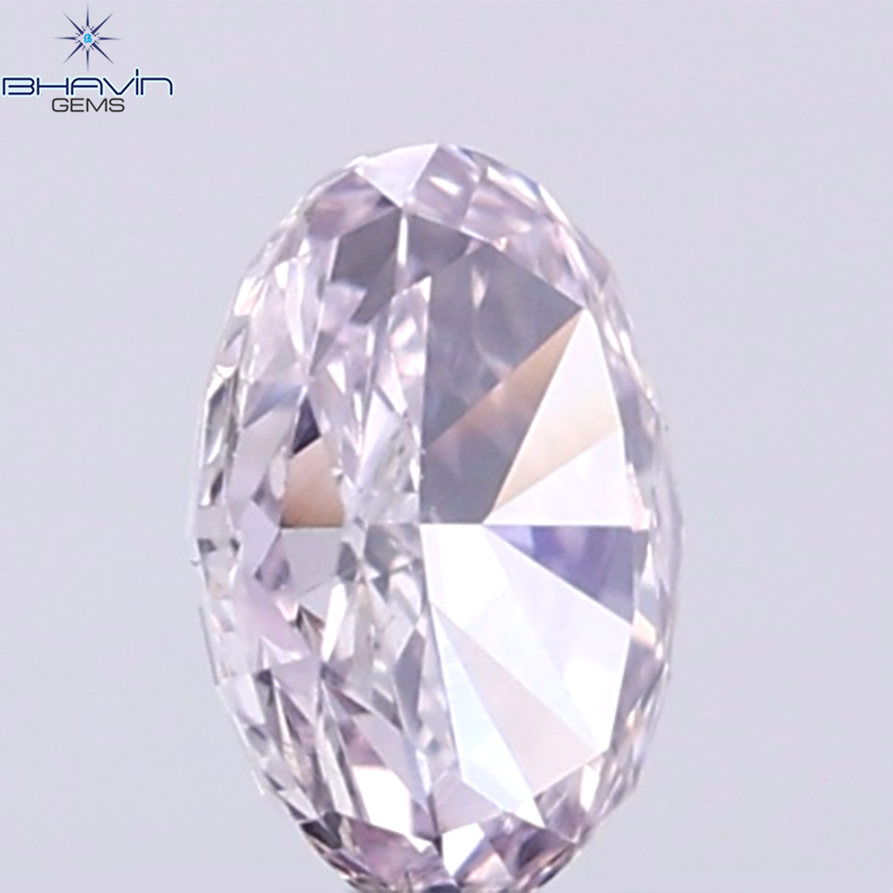 GIA認定 0.26 CT オーバルシェイプ 天然ダイヤモンド パープルピンクカラー SI2 クラリティ (4.52 MM)