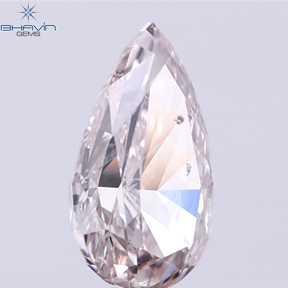 GIA Certified 0.46 CT Pear Diamond Pinkish Brown Color Natural Loose Diamond (6.54 MM)