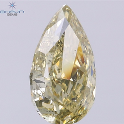 GIA Certified 2.00 CT Pear Diamond Brownish Greenish Yellow (CHAMELEON) Color Natural Loose Diamond (10.72 MM)