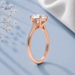 Cushion Cut Solitaire Engagement Ring with Petite Claw Prongs in Rose Gold
