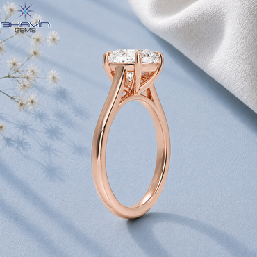 Cushion Cut Solitaire Engagement Ring with Petite Claw Prongs in Rose Gold