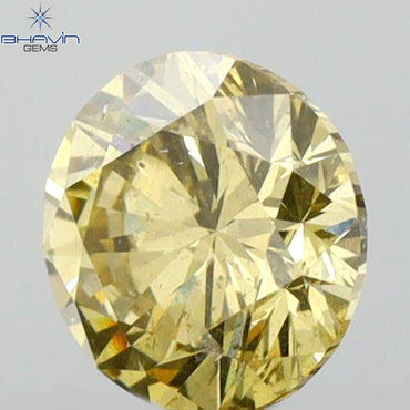 0.52 CT Round Shape Natural Diamond Green (Chameleon) Color VS2 Clarity (4.97 MM)