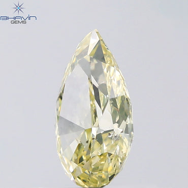 1.02 CT Pear Shape Natural Diamond Greenish Yellow Color SI2 Clarity (8.44 MM)