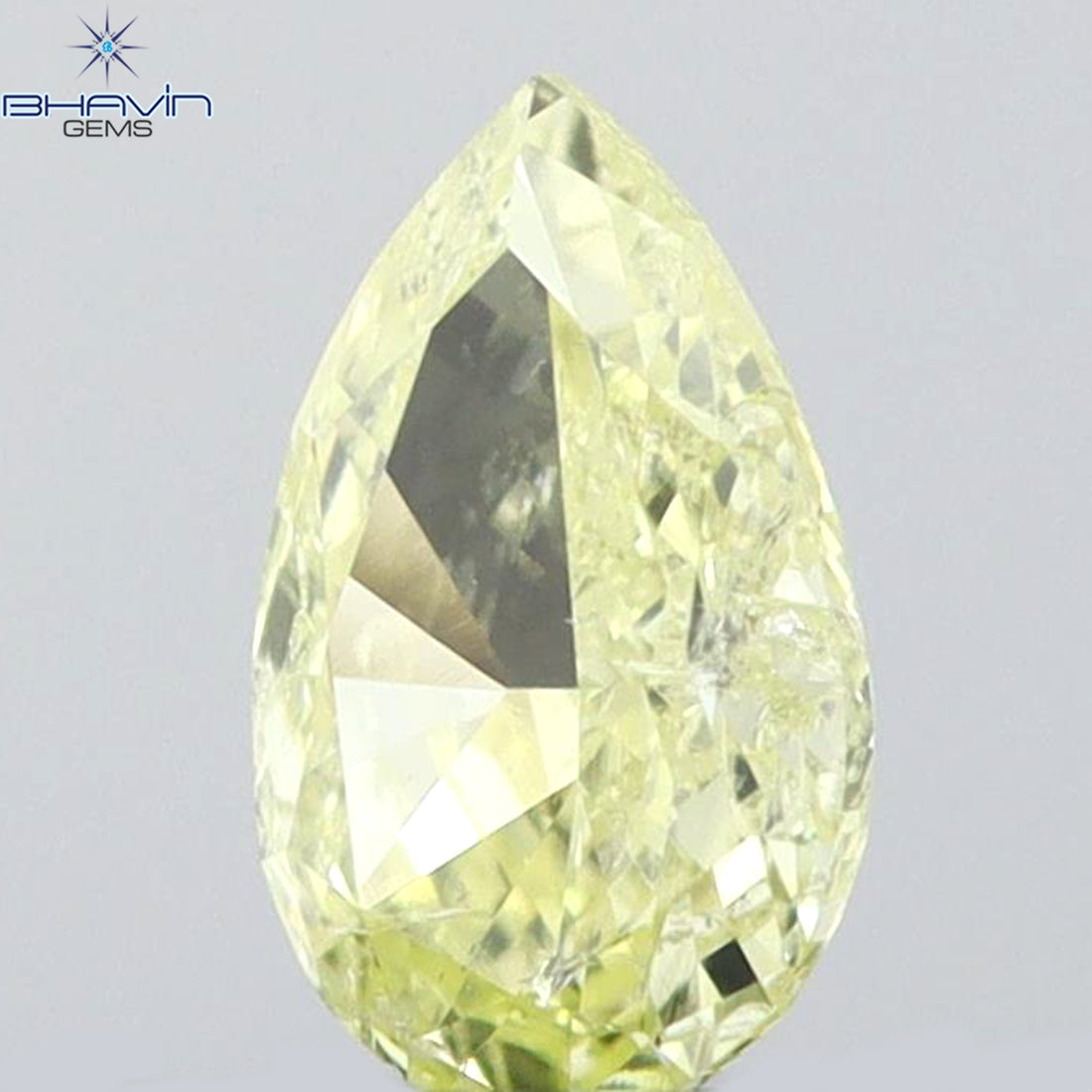 0.17 CT ペアシェイプ 天然ダイヤモンド イエローカラー SI2 クラリティ (4.60 MM)