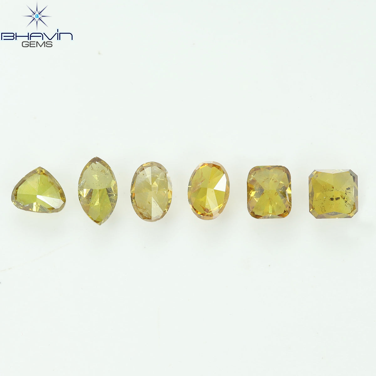 1.30 CT/6 Pcs Natural Mix Diamond Orange Color Clarity I1 (4.88 MM)