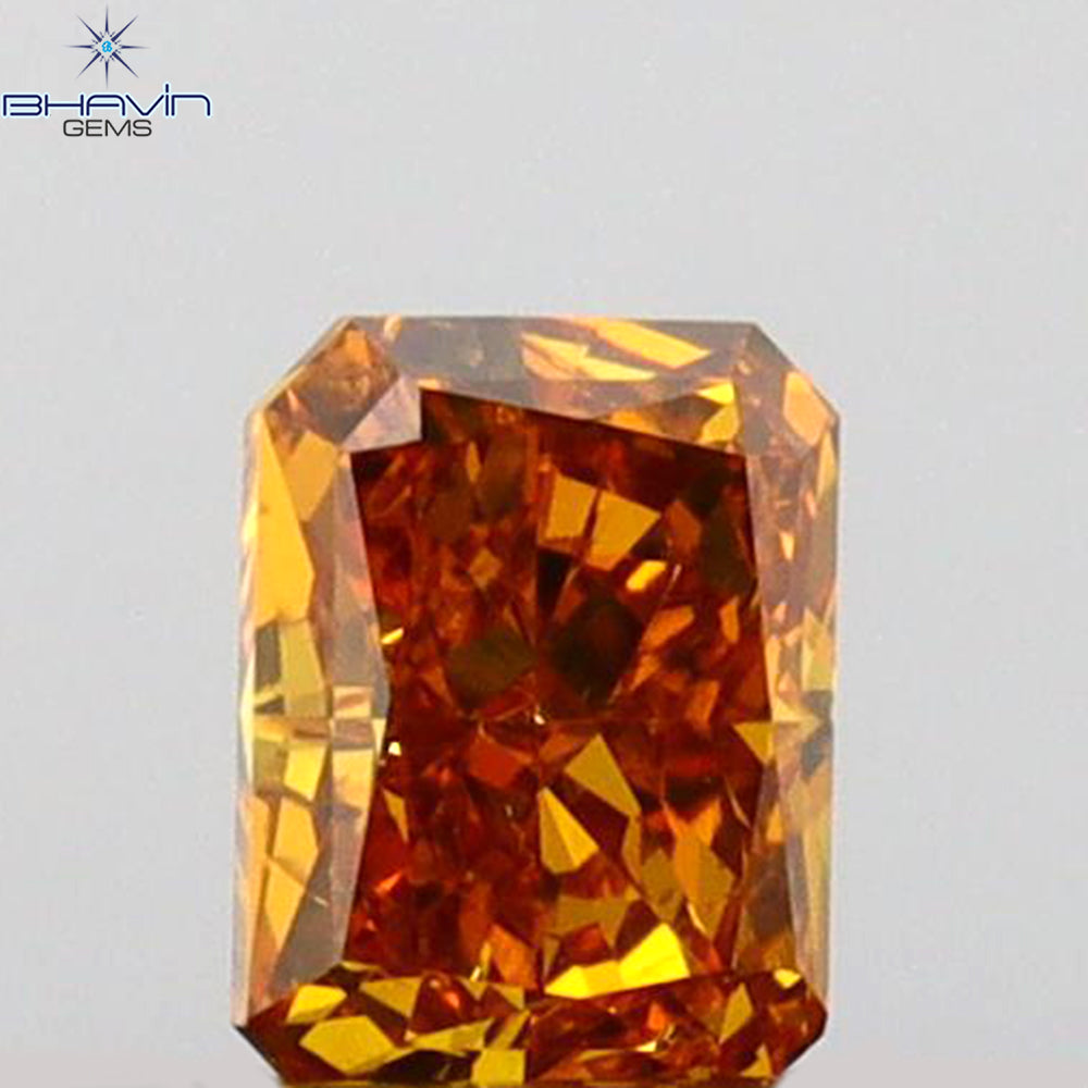 0.24 CT Radiant Shape Natural Diamond Orange Color VS2 Clarity (2.97 MM)