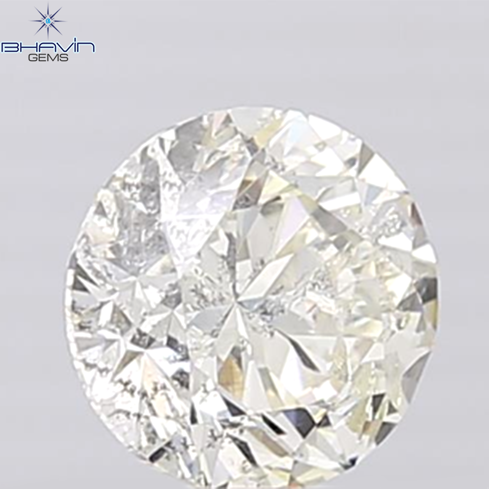0.44 CT ラフシェイプ ナチュラル ダイヤモンド ブラック グレー (ソルト アンド パッパー) カラー I3 クラリティ (4.95 MM)