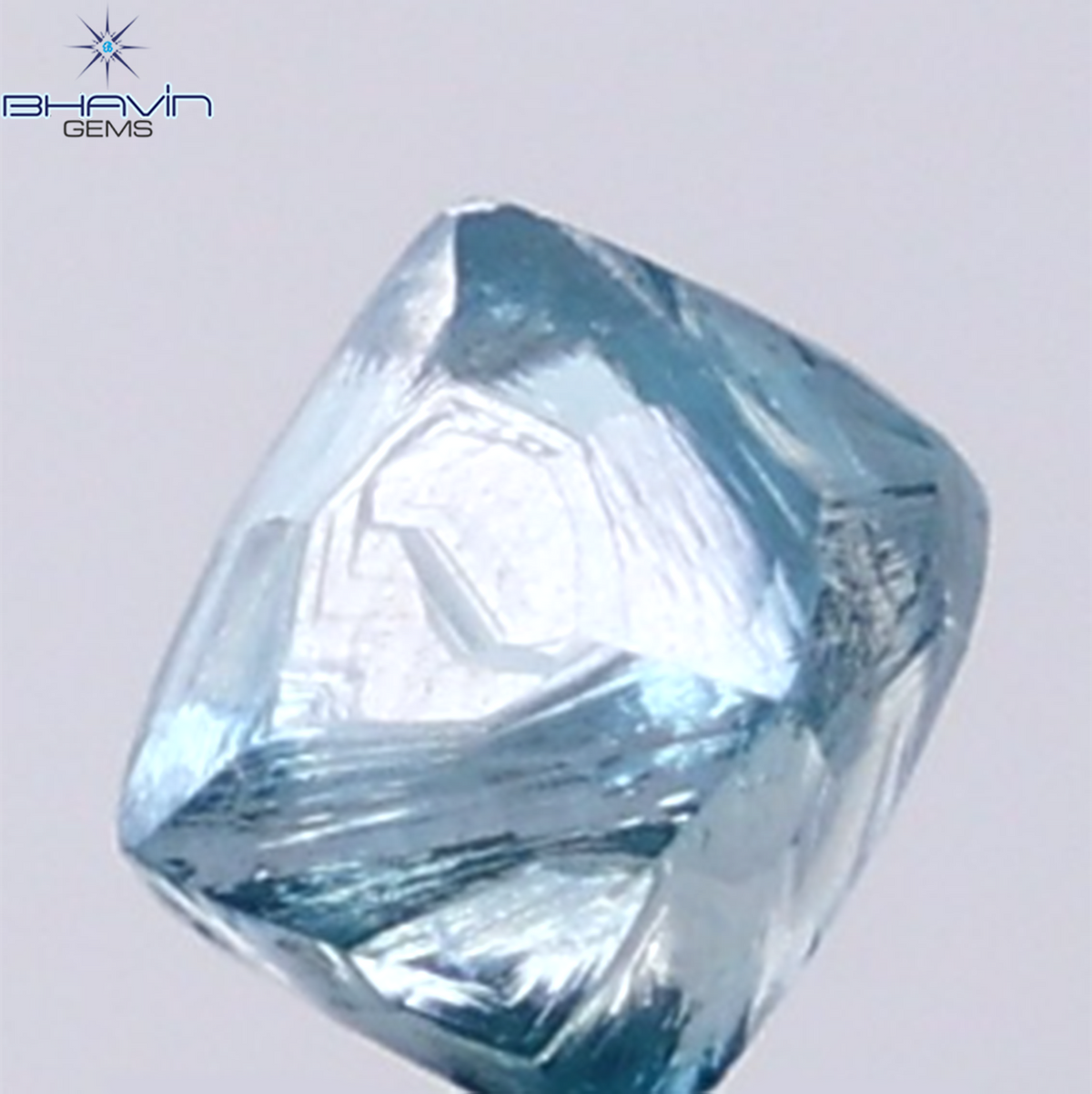 1.16 CT Natural Rough Diamond Enhanced Blue Color Clarity VS (5.40 MM)