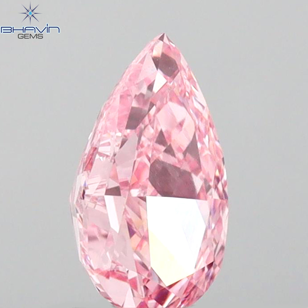 GIA Certified 1.08 CT Pear Diamond Enhanced Pink Color (8.72 MM)