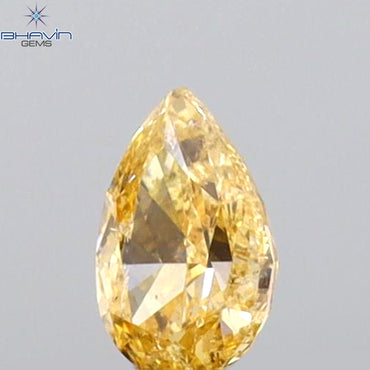 0.19 CT Pear Shape Natural Diamond Orange Color SI2 Clarity (4.50 MM)