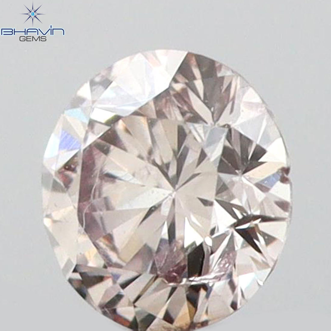 0.12 CT ラウンドシェイプ 天然ダイヤモンド ピンクカラー SI1 クラリティ (3.28 MM)