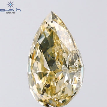 1.01 CT Pear Shape Natural Diamond Brown Yellow Color SI2 Clarity (7.99 MM)