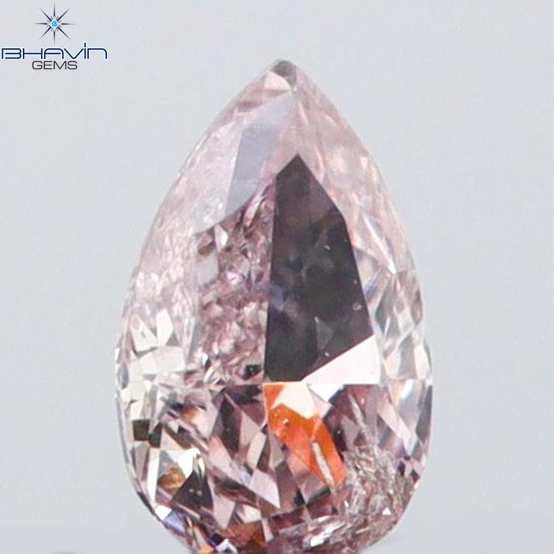 0.06 CT Natural Pear Diamond Pink Color Clarity SI2 (3.14 MM)