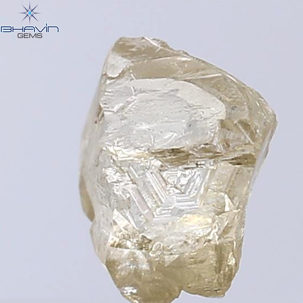 2.30 CT Rough Shape Natural Diamond Green Yellow Color SI Clarity (9.55 MM)