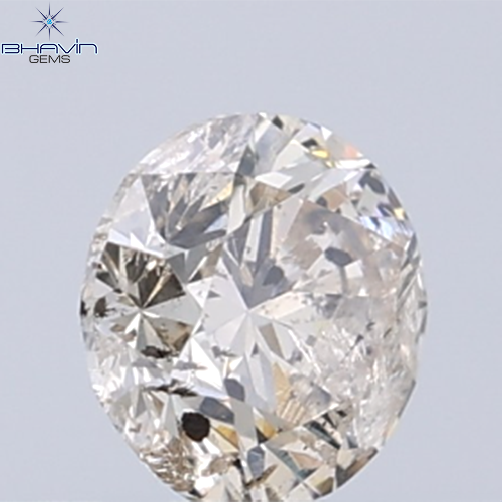 0.18 CT ラウンド ローズ カット シェイプ 天然ダイヤモンド ピンク色 I2 クラリティ (3.86 MM)