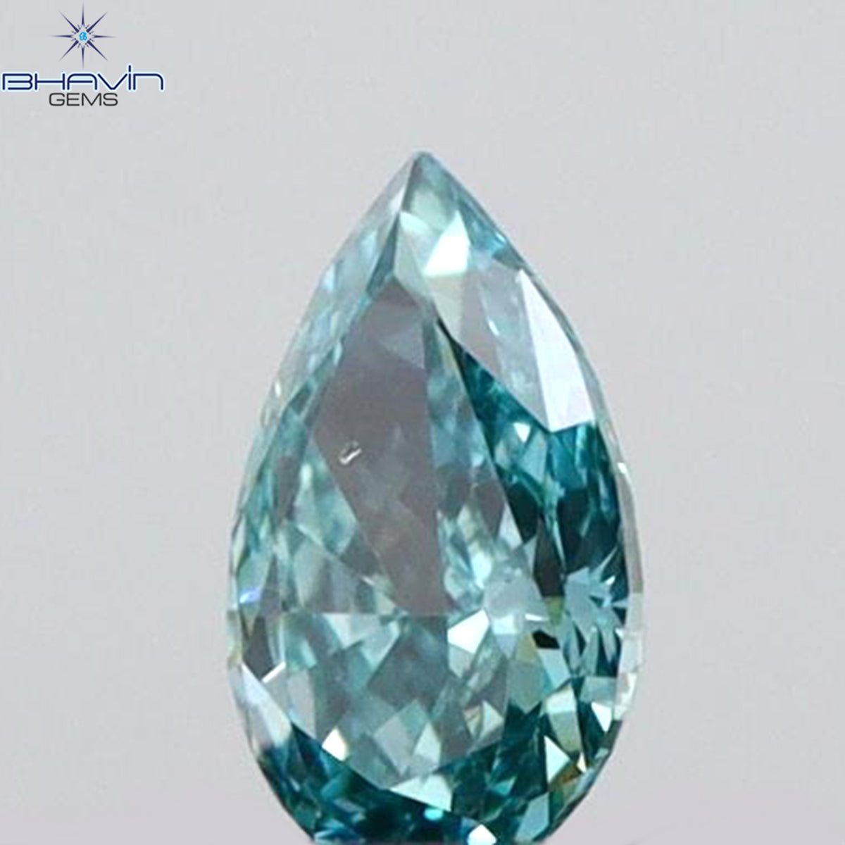 0.07 CT Natural Pear Diamond Enhanced Vivid Blue Color Clarity VS1 (3.51 MM)