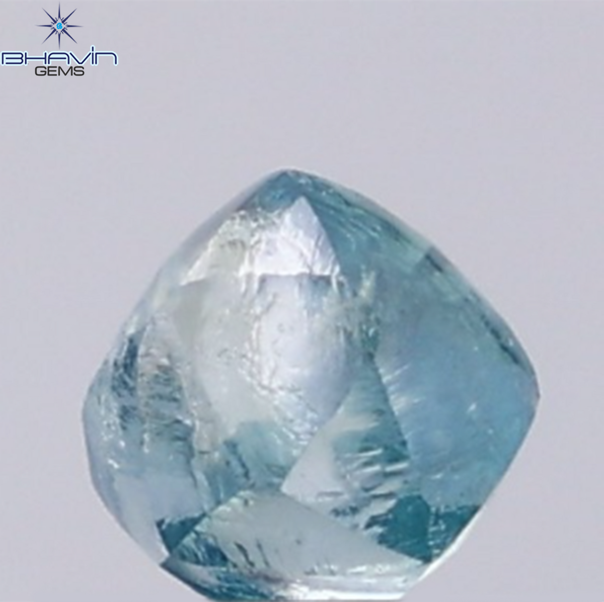1.08 CT Natural Rough Diamond Enhanced Blue Color Clarity VS (5.56 MM)