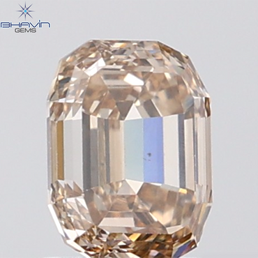 1.04 CT Emerald Diamond Natural Brown Color VS2 Clarity (6.43 MM)