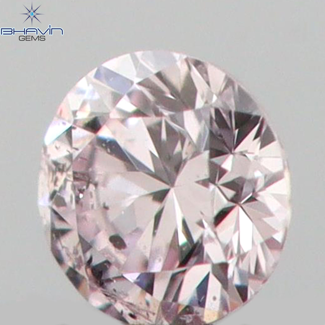 0.05 CT ラウンド シェイプ ナチュラル ダイヤモンド ピンク (アーガイル) カラー SI2 クラリティ (2.36 MM)