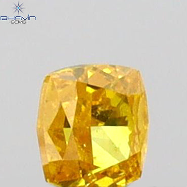 0.09 CT Cushion Shape Natural Loose Diamond Yellow Color SI2 Clarity (2.52 MM)