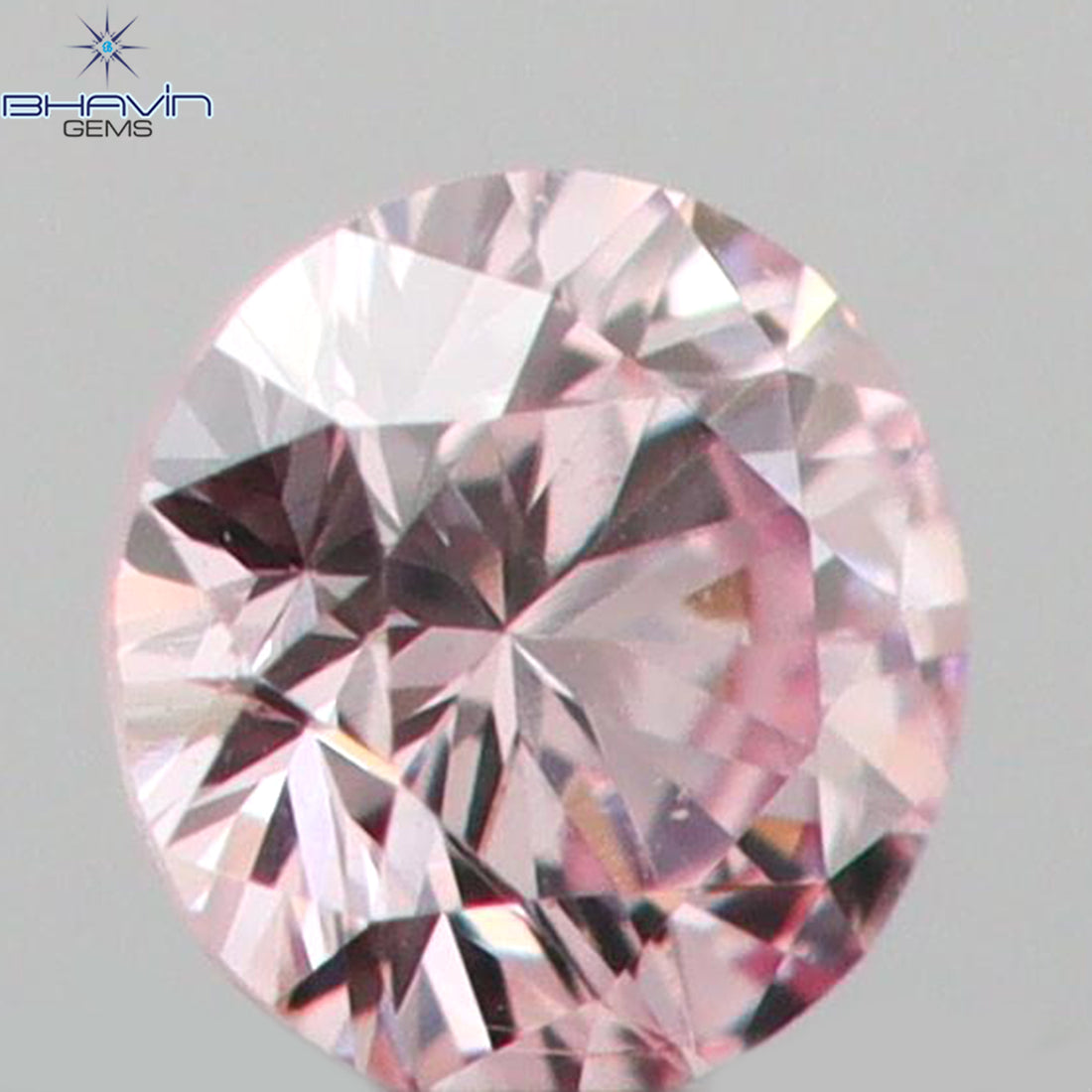 0.05 CT ラウンド シェイプ ナチュラル ダイヤモンド ピンク (アーガイル) カラー SI2 クラリティ (2.36 MM)