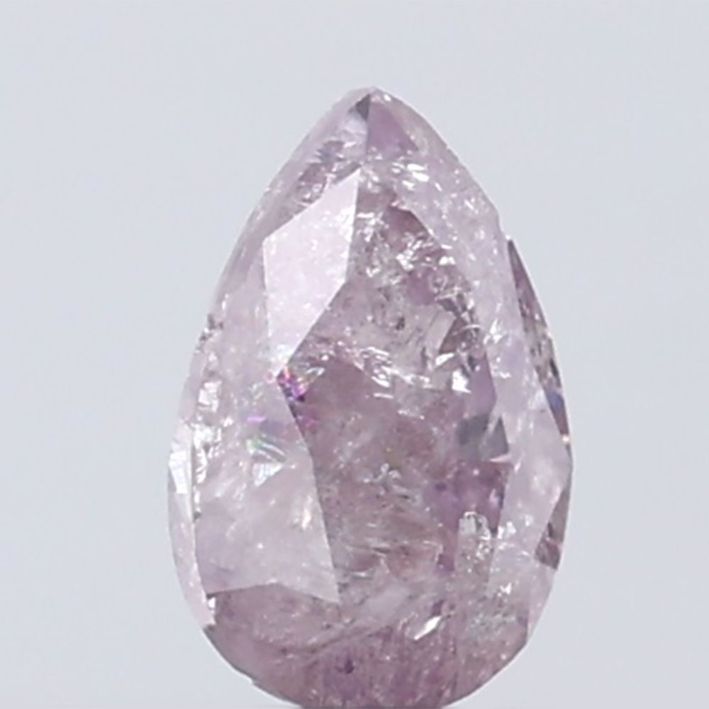 0.26 CT Pear Diamond Natural Pink Color I3 Clarity (10.14 MM)