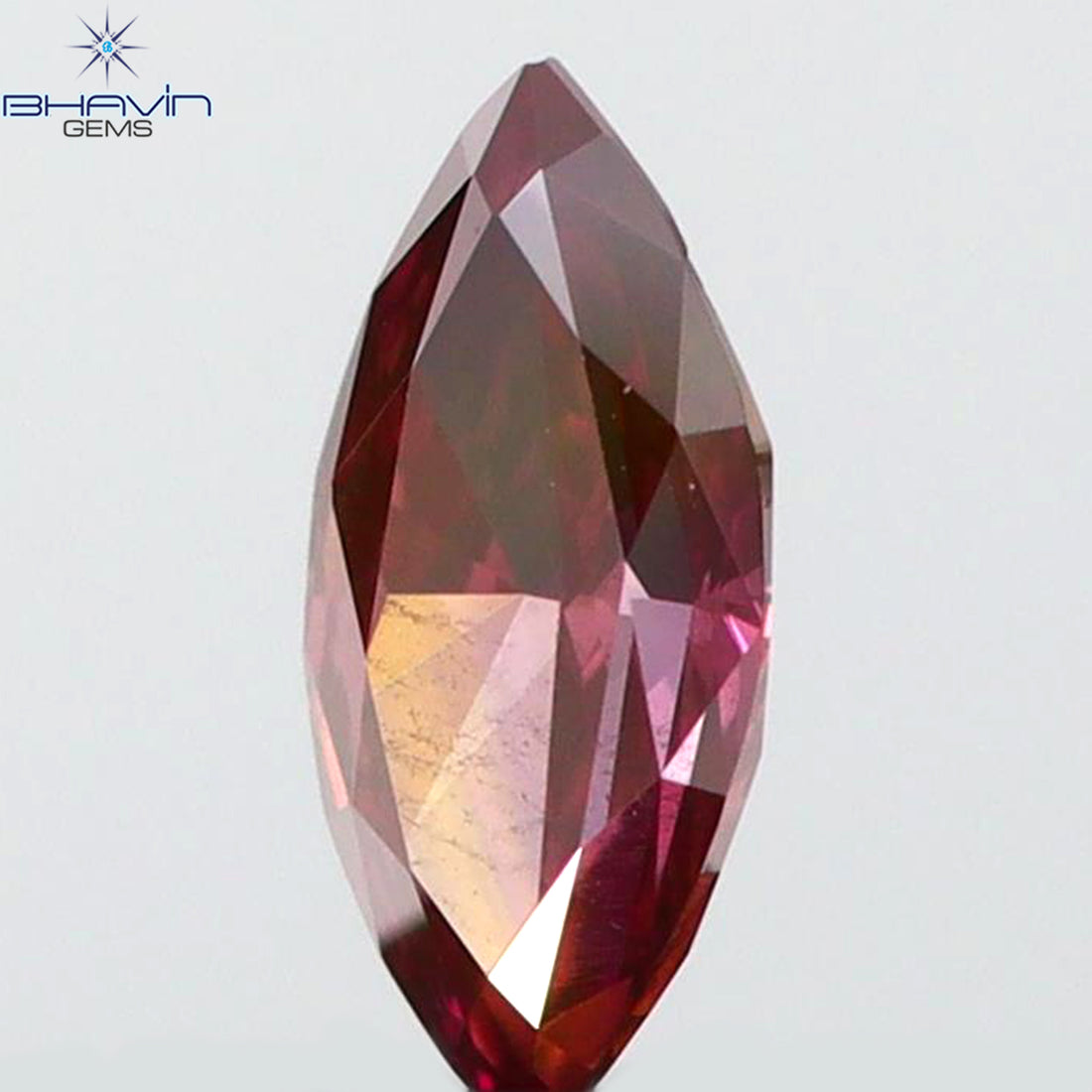 0.10 CT マーキスシェイプ 天然ルースダイヤモンド ピンクカラー VS2 クラリティ (4.32 MM)