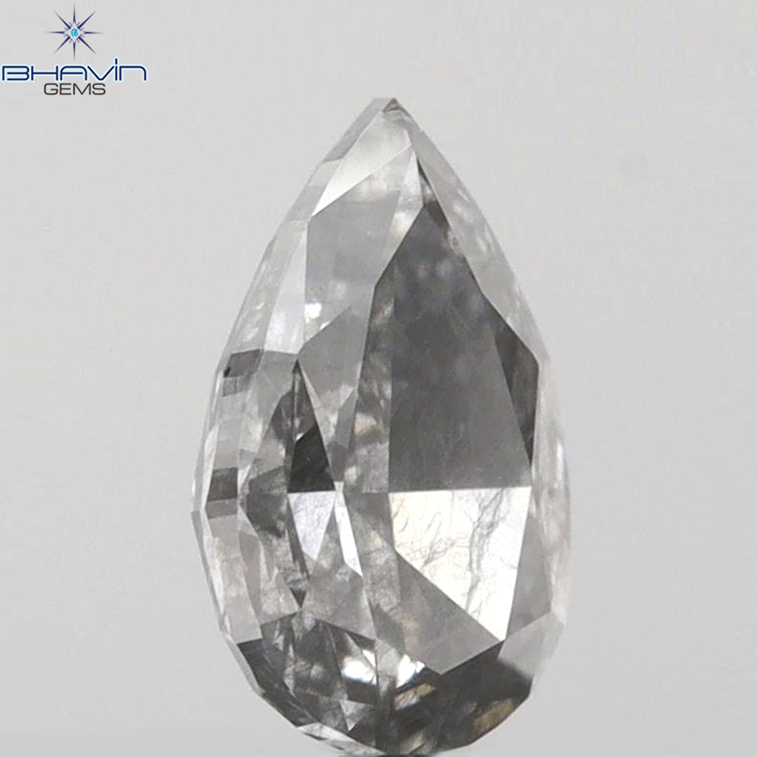 0.32 CT ペアシェイプ 天然ダイヤモンド ブルーイッシュグレーカラー SI2 クラリティ (5.51 MM)