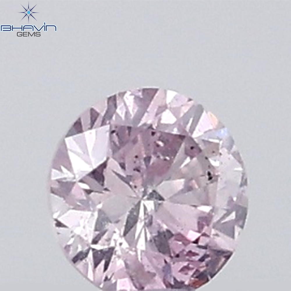 0.18 CT ラウンド ローズ カット シェイプ 天然ダイヤモンド ピンク色 I2 クラリティ (3.86 MM)