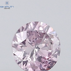 0.18 CT ラウンド ローズ カット シェイプ 天然ダイヤモンド ピンク色 I2 クラリティ (3.86 MM)