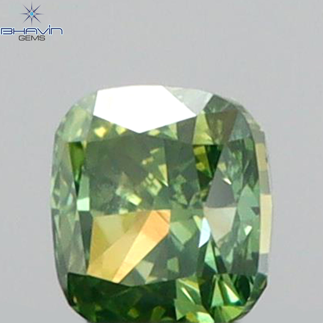 0.10 CT Natural Cushion Diamond Enhanced Vivid Green Color Clarity SI2 (2.50 MM)