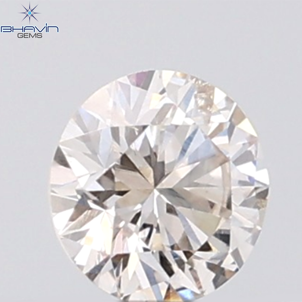 0.18 CT ラウンド ローズ カット シェイプ 天然ダイヤモンド ピンク色 I2 クラリティ (3.86 MM)
