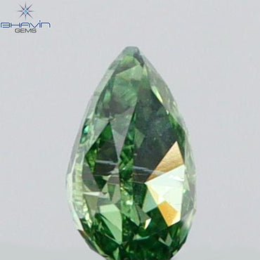 0.07 CT Pear Shape Natural Diamond Green Color VS2 Clarity (3.25 MM)