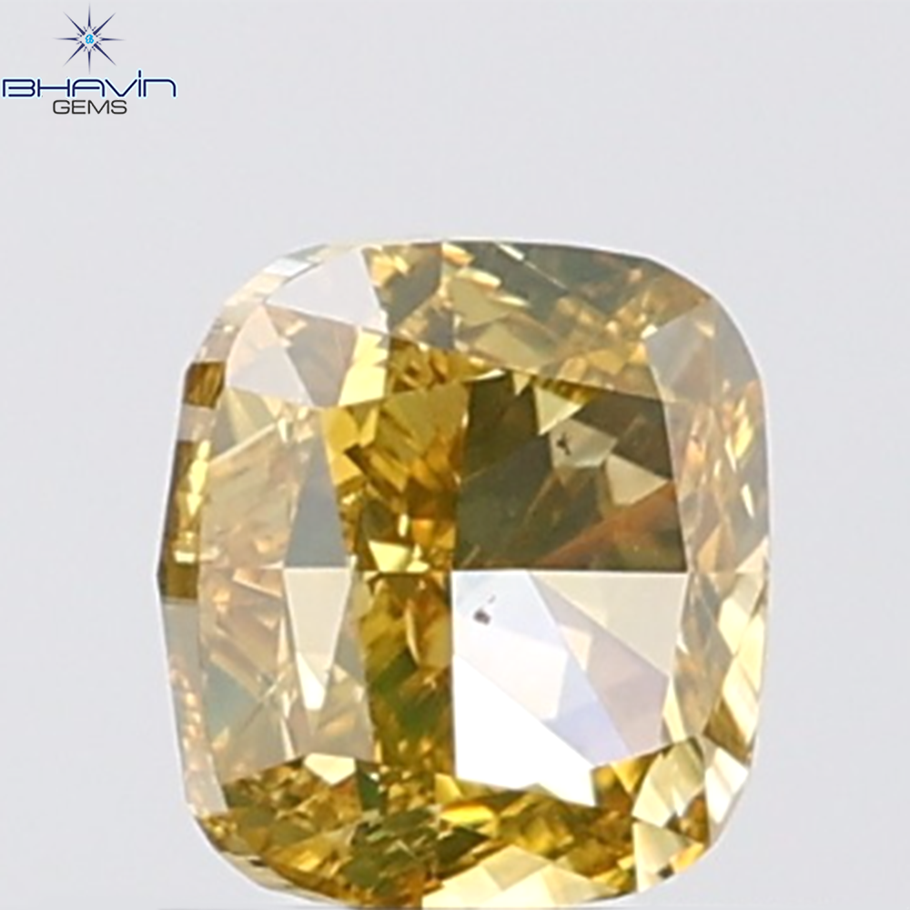 0.81 CT Cushion Diamond Natural Brown Orange Color VS2 Clarity (5.18 MM)