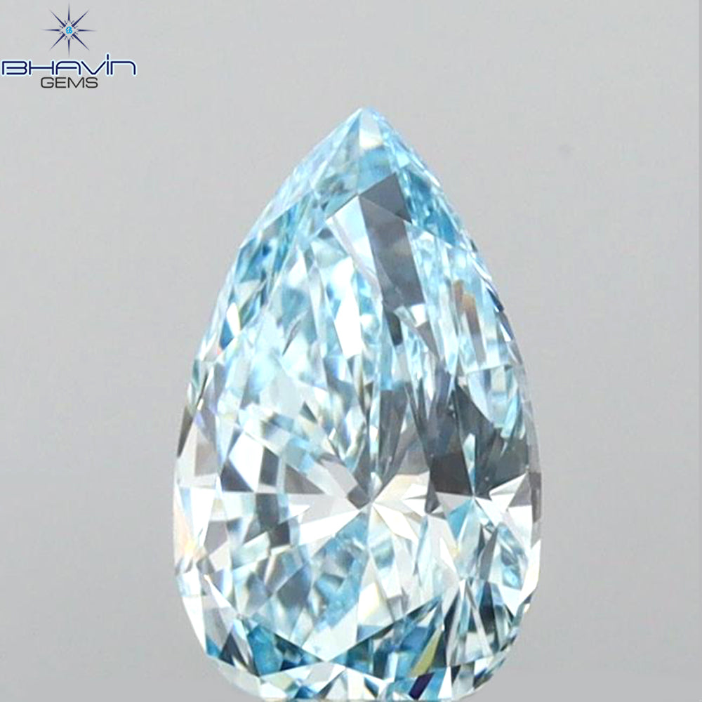 0.23 CT ペアシェイプ ナチュラル ダイヤモンド グリーン カラー I2 クラリティ (6.27 MM)