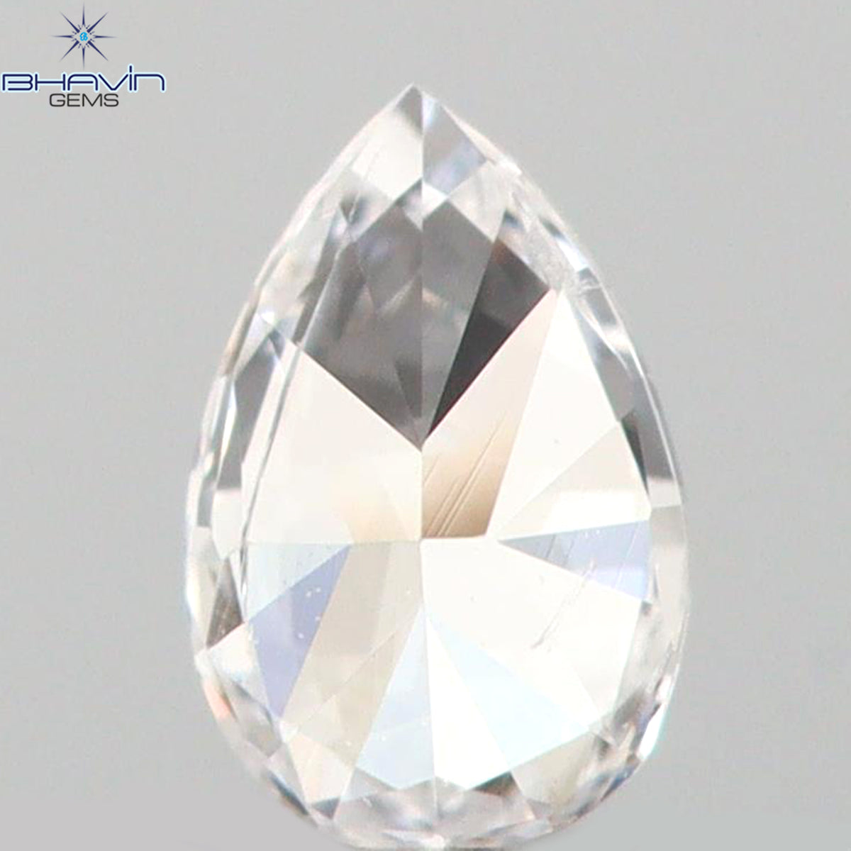 0.09 CT Natural Pear Diamond Pink Color Clarity SI1 (3.70 MM)