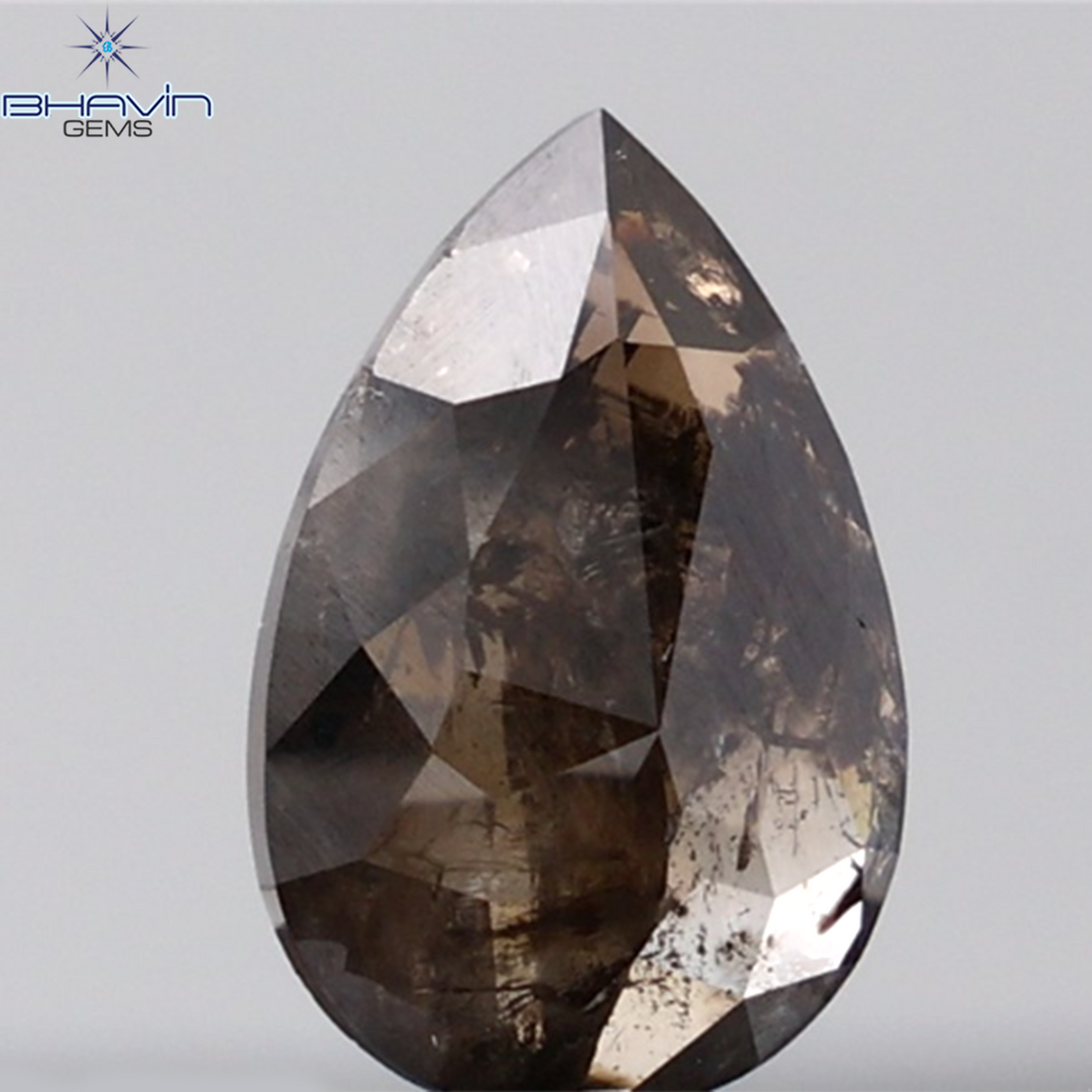3.09 CT Pear Shape Natural Diamond Brown Color I3 Clarity (12.78 MM)